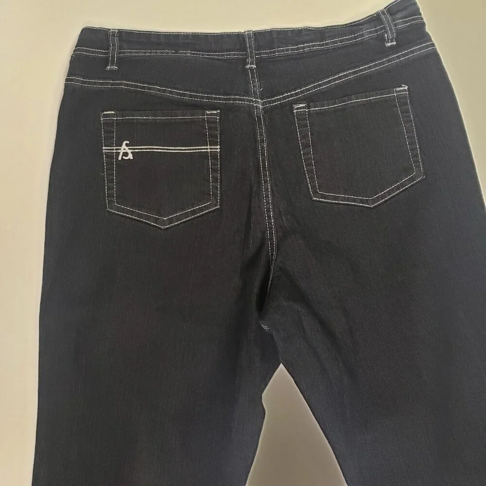 ASHLEY STEWART Denim Jeans Women's Size 14 Dark Blue Wash Citycore Dark Academia - Picture 10 of 16
